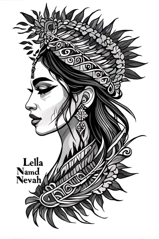 Filipino Tribal With The Name Leila And Nevaeh