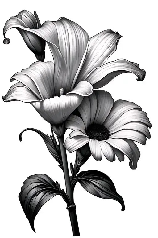 Calla Lilies With Gerber Daisy Flower