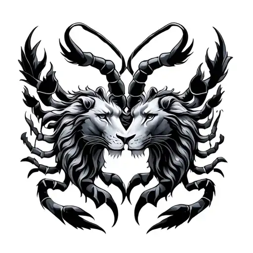 A Scorpio And Leo Zodiac Sign Intertwined