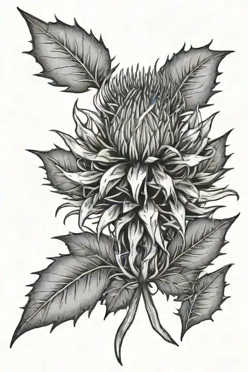 Patch Of Star Thistle Plant With Stars In The Background