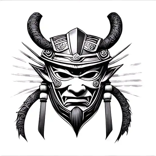 Creepy Japanese Samurai Mask