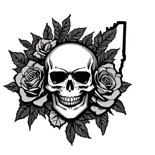 Ohio State With Skull And Roses