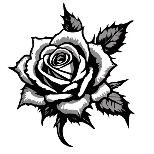 Rose With Thorns Intertwined