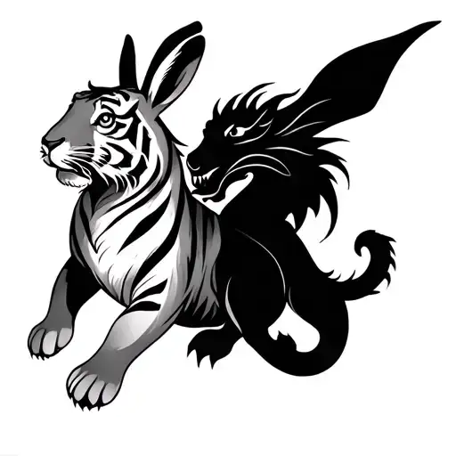 Tiger And Rabbit And Dragon