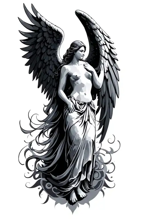 Human And Angel Wings