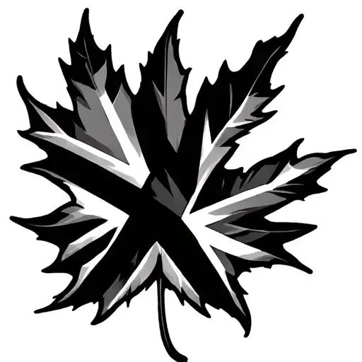 Maple Leaf With Union Jack Flag Intertwined