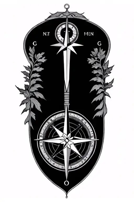 Nordic Compass Surrounded By Various