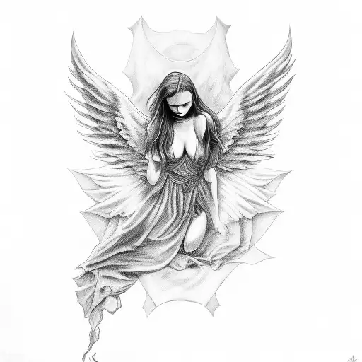 Falling Angel Outside A Demonic Force