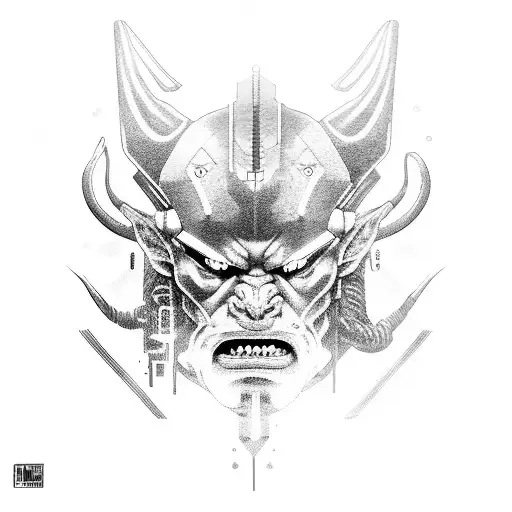 Cyberpunk Oni Demon