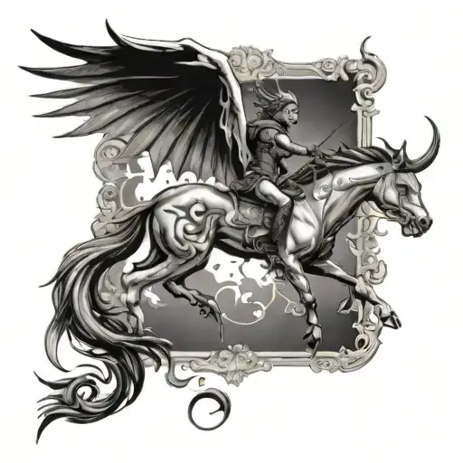 Sagittarius With Dragon Flying