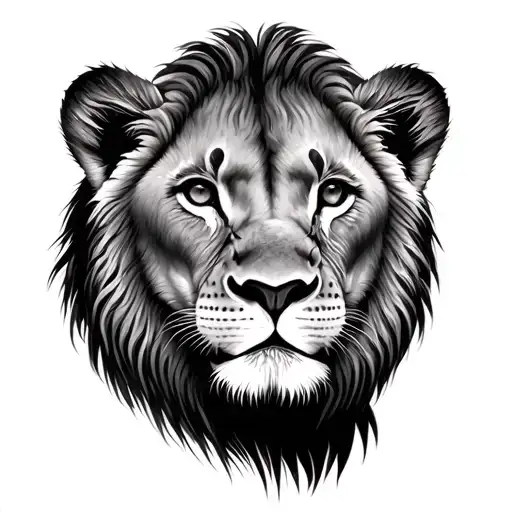 Mommy Lion And Cub Face Only