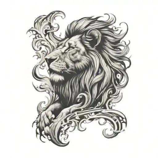 Lion Through Smoke Rising