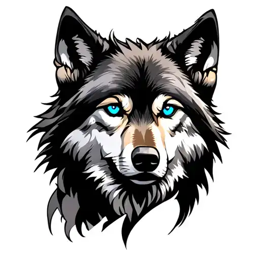 Wolf With Blue Eyes