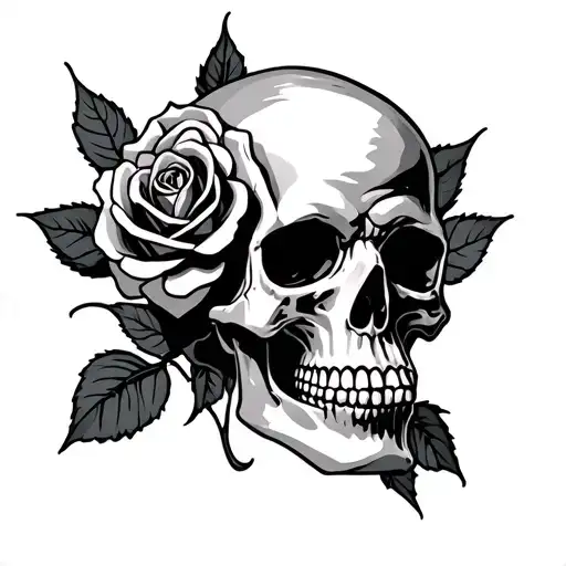 Skull And Rose