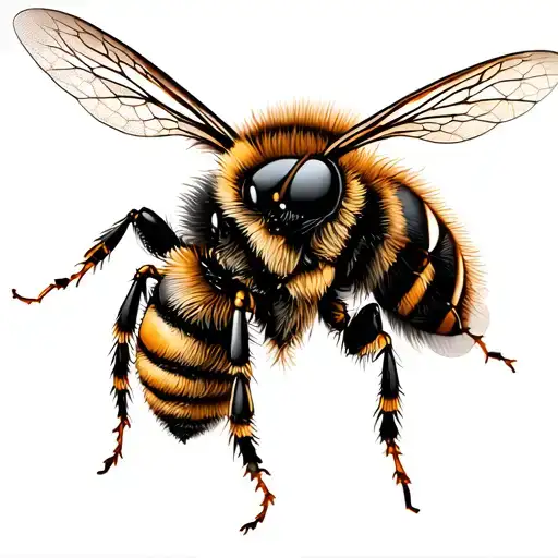 Bee With Honeycomb Sleeve With Light Shading