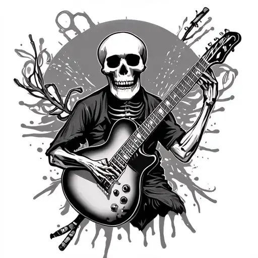 Skeleton With Guitar