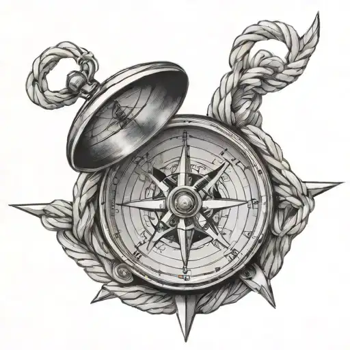 Compass With Rope Intertwined