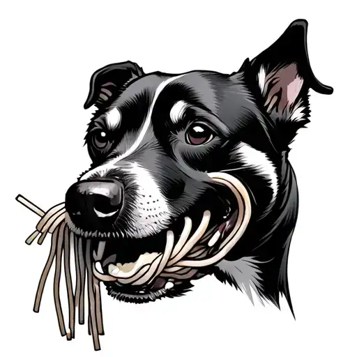 Spaghetti O With A Bite Taken Out By A Dog