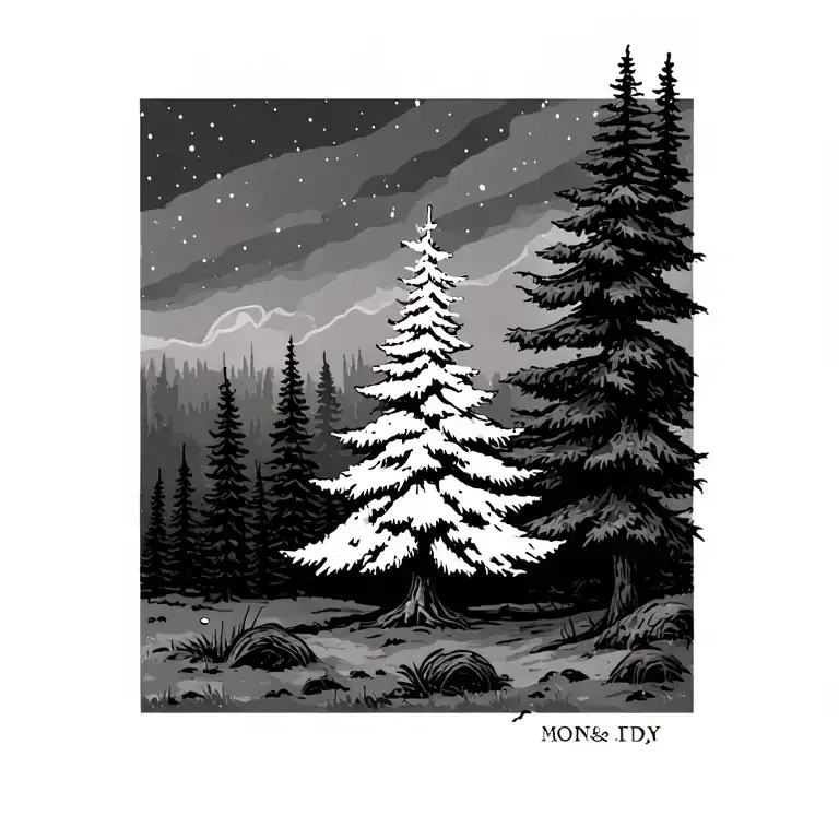 Fir Tree With Initials Incorporated