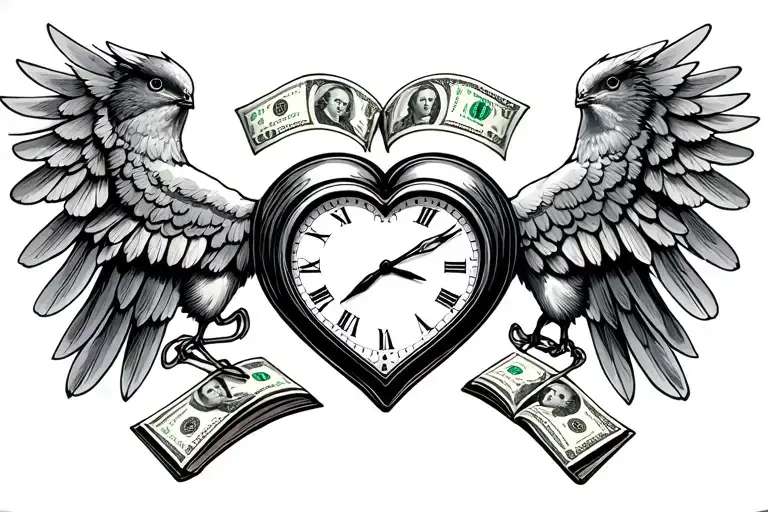 Love Is Heart Time Watch Money Bills Freedom Birds Mind Book Angel