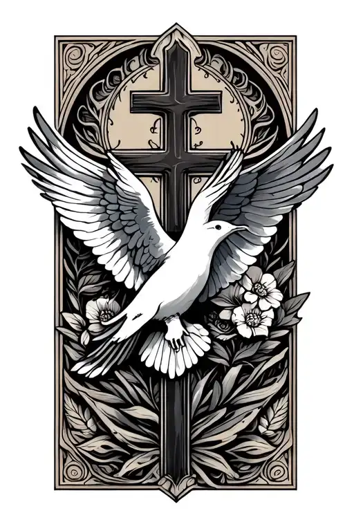 Dove Cross Surrounded