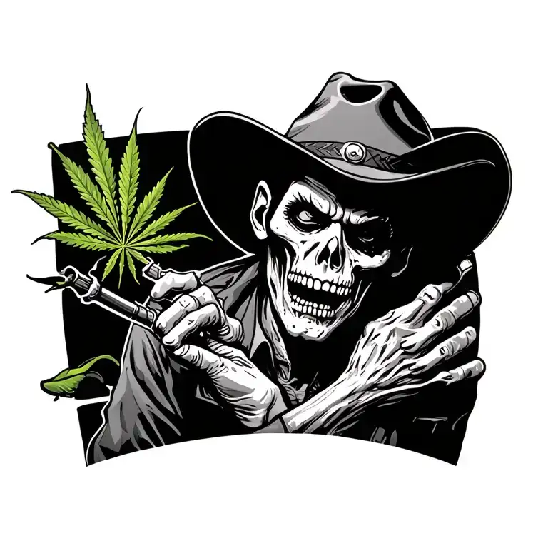 Cowboy Zombie Smoking Weed
