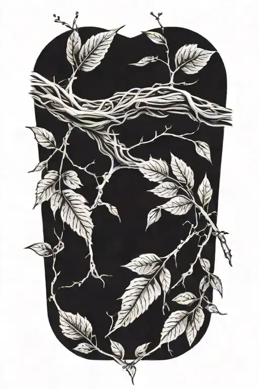 One Long Limb With Twigs And A Mix Of Withered Leaves And Fresh Leaves