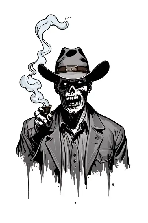 Cowboy Zombie Smoking