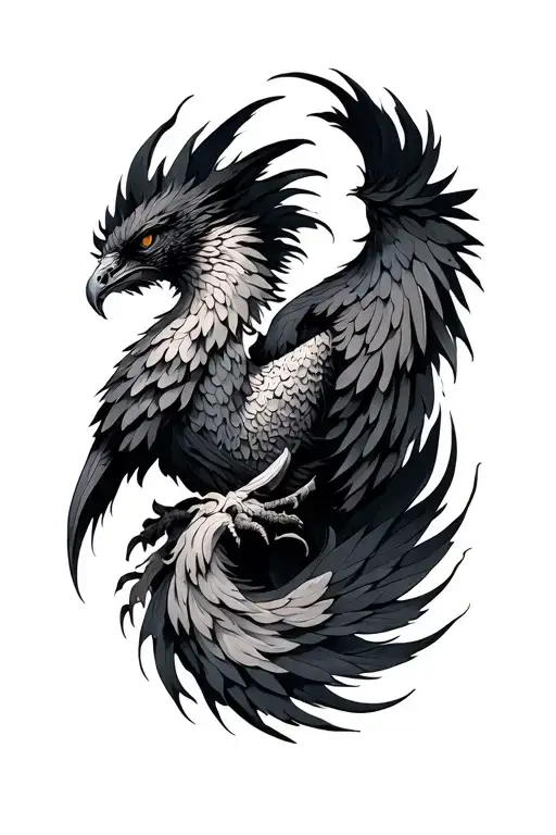 Phoenix With Long Tail Wrapped