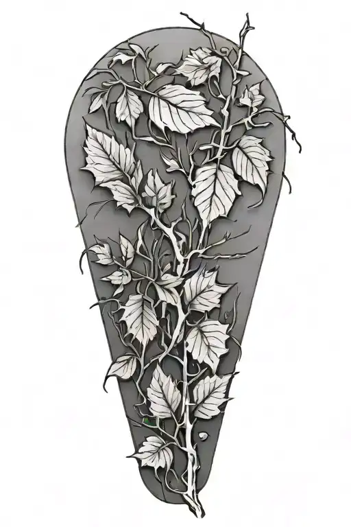 One Long Limb With Twigs And A Mix Of Withered Leaves And Fresh Leaves