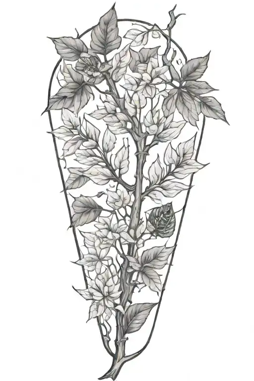 One Long Limb With Twigs And A Mix Of Withered Leaves And Fresh Leaves