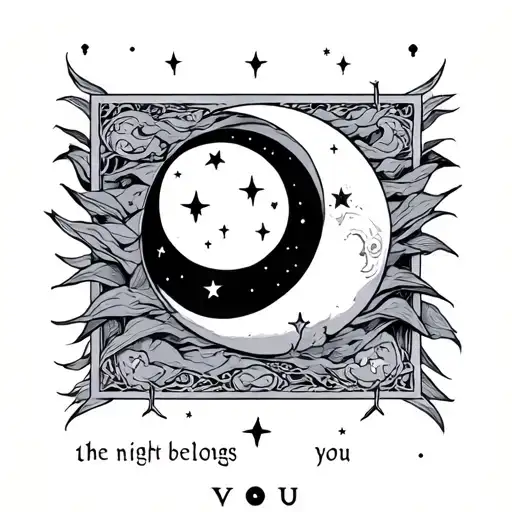 Tarot Card With A Moon And Stars With The Words The Night Belongs To You
