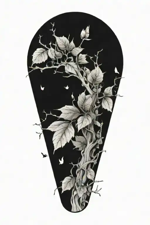 One Long Limb With Twigs And A Mix Of Withered Leaves And Fresh Leaves