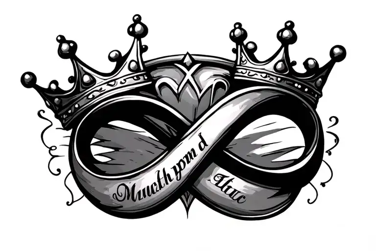 Infinity Symbol & Crown With Name Written