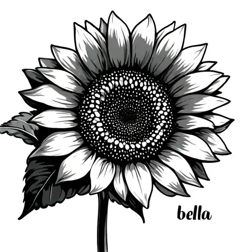 Sunflower With Name Bella