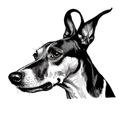 Minimalistic Brindle Greyhound Fine Line Drawing
