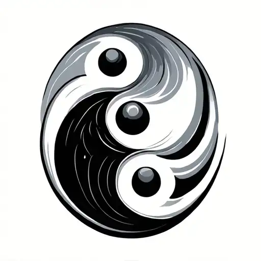Mol Ying Yang Symbol Integrated Simple