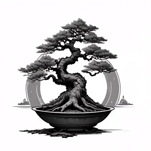 Circular Short Bonsai Tree
