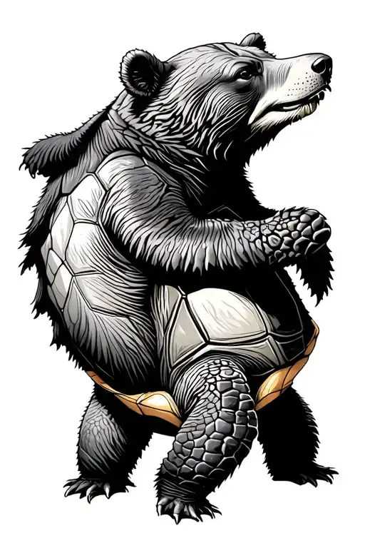 Turtle And Bear Playing