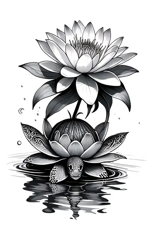 Waterlily And In Turtle Tribal