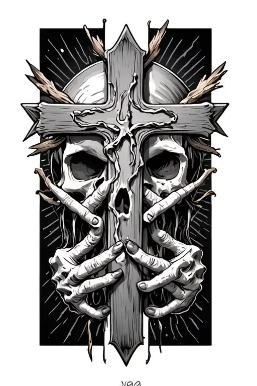 Cross With Jail And Wounds