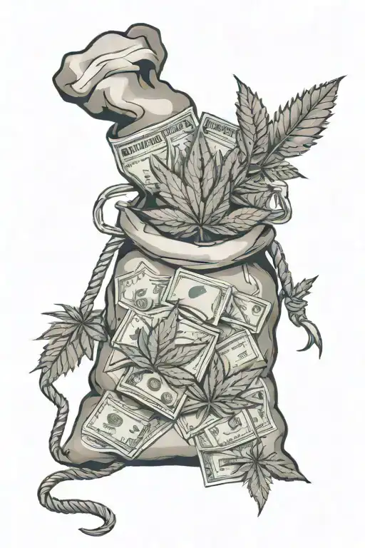 Weed And Money Bag