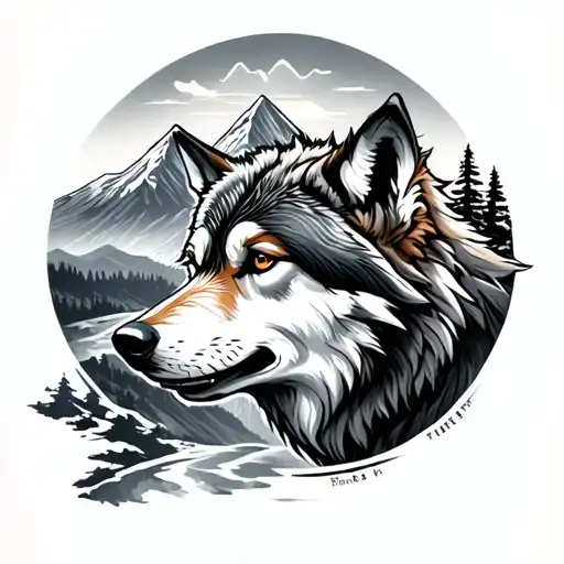 Wolf And Mountain