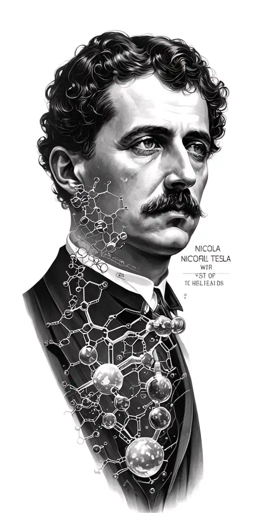 Nicola Tesla Legacy With Chemical Structures