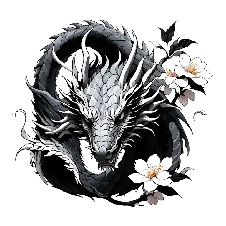 Dragon And Cherry Blossom