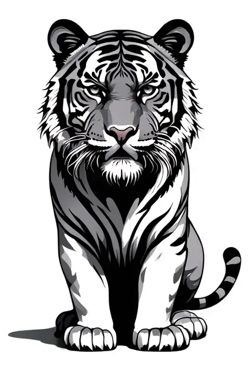 Ancient Statue Full Body Tiger