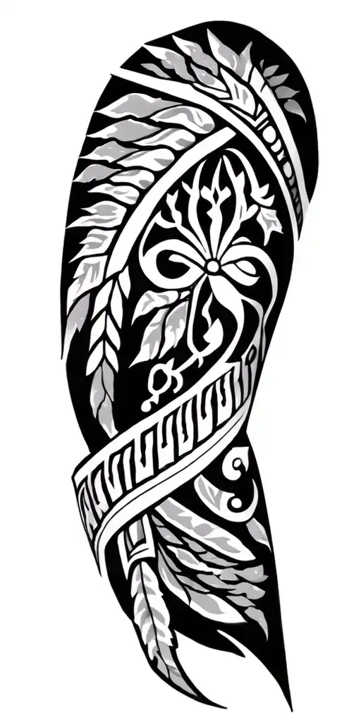 O'odham Tribe Simple Tattoo On Upper Arm Sleeve