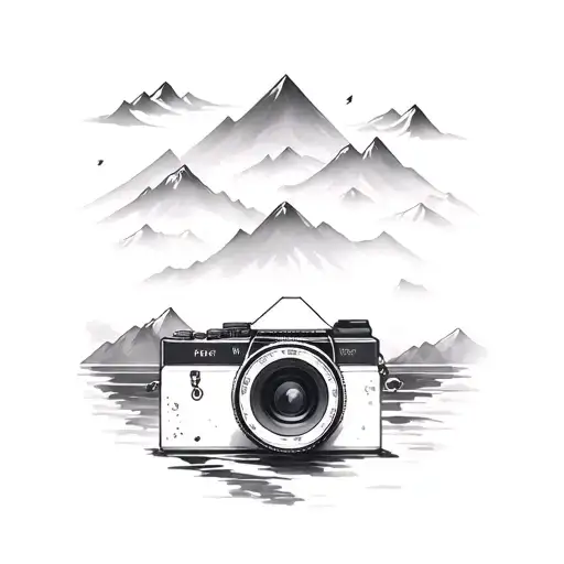 Camera And Mountain Range
