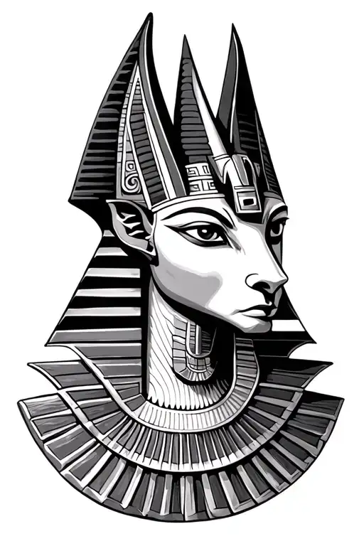 Egyptian God Anubis With An Egyptian Eye Of Horus