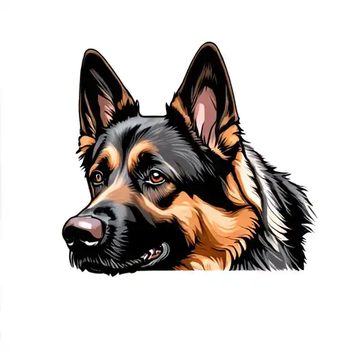Cartoon German Shepherd Dog